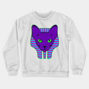 gata faraon tipo neon Crewneck Sweatshirt